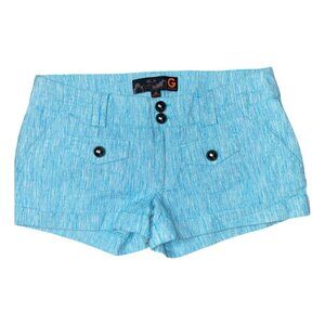Sz.26*Guess*Linen Aqua/White Tiny Pin-striped Cuffed Shorts